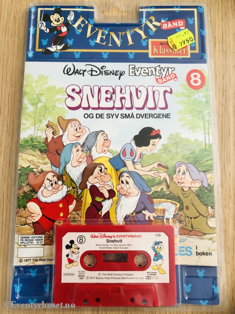 08 Disney Eventyrbånd. Snehvit. Komplett I Eske. Eventyrbånd