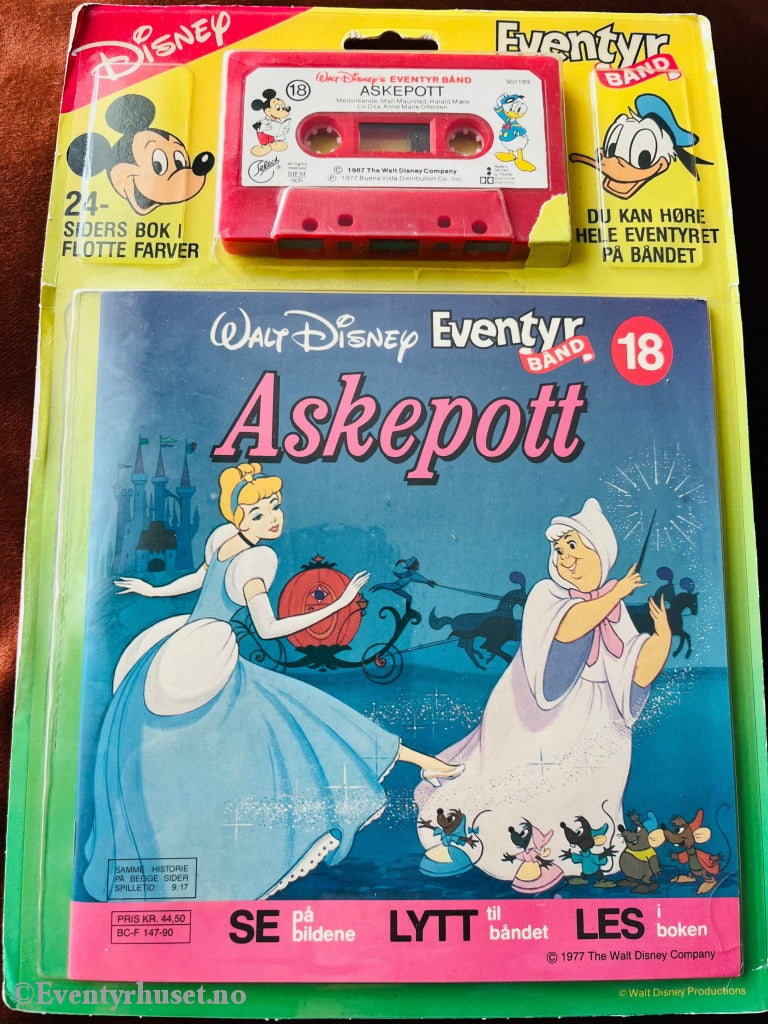 18 Disney Eventyrbånd. Askepott. Komplett I Eske. Eventyrbånd