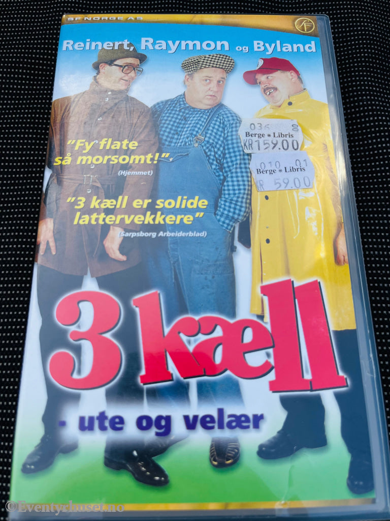 3 Kæll - Ute Og Velær. 1999. Vhs. Ny I Plast! Vhs