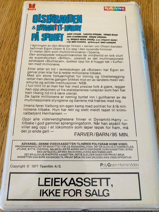 Olsenbanden & Dynamitt-Harry på sporet. 1977. Beta-film.
