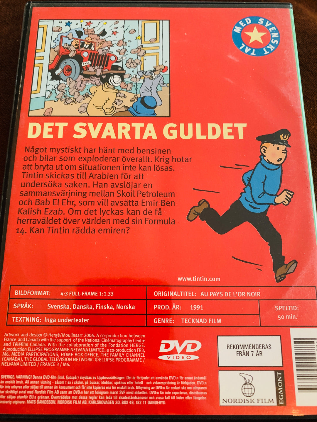 Hergé. Tintins opplevelser. Det svarte gullet. 1991. DVD.