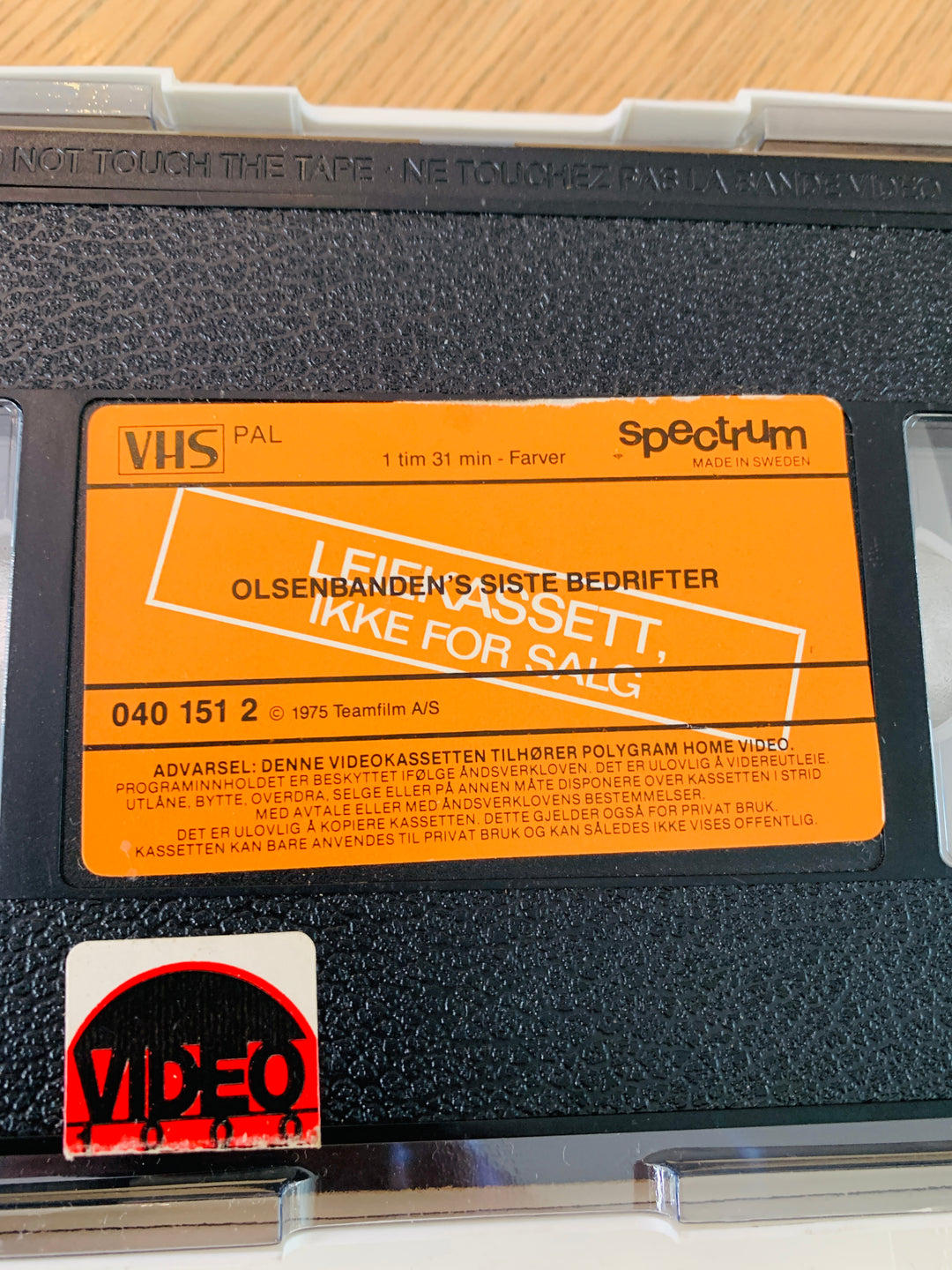 Olsenbanden’s siste bedrifter. 1975. VHS Big Box.