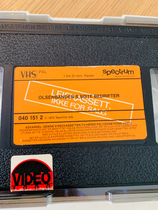 Olsenbanden’s siste bedrifter. 1975. VHS Big Box.