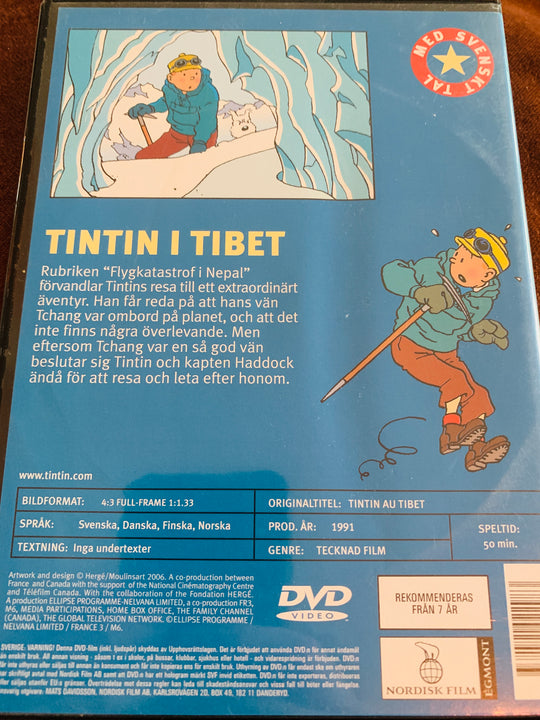 Hergé. Tintins opplevelser. Tintin i Tibet. 1991. DVD.