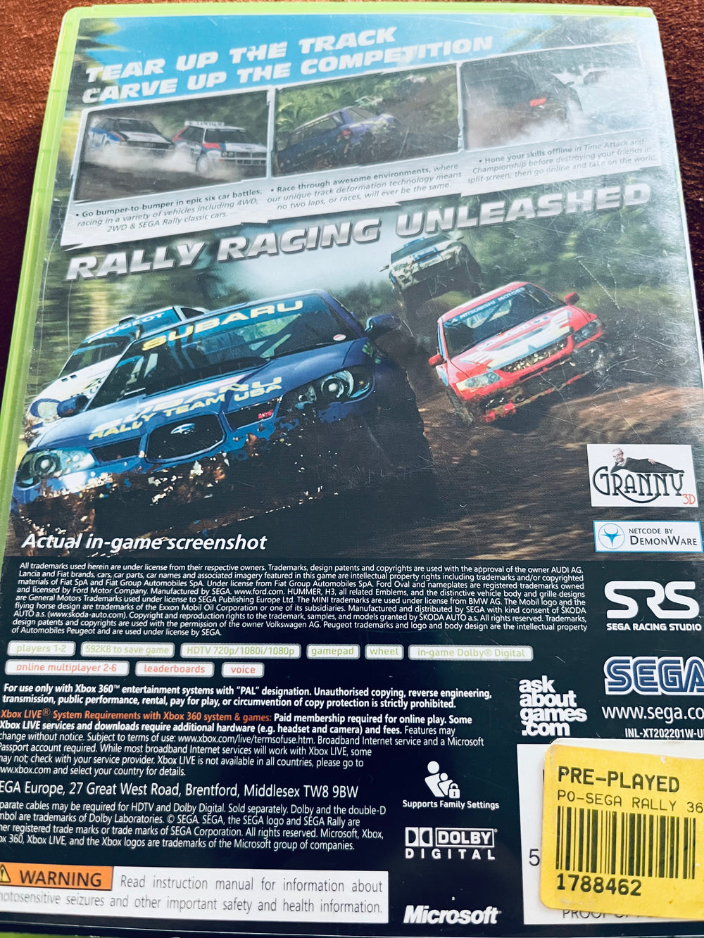 Sega Rally. Xbox 360.