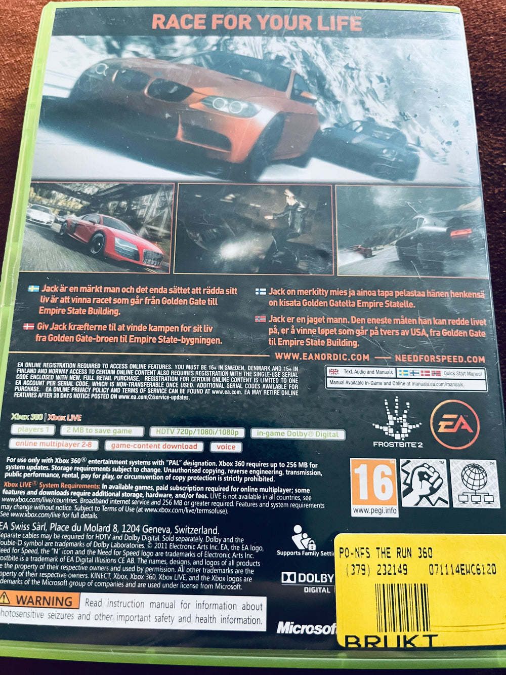 Need for Speed - The Run. Xbox 360.