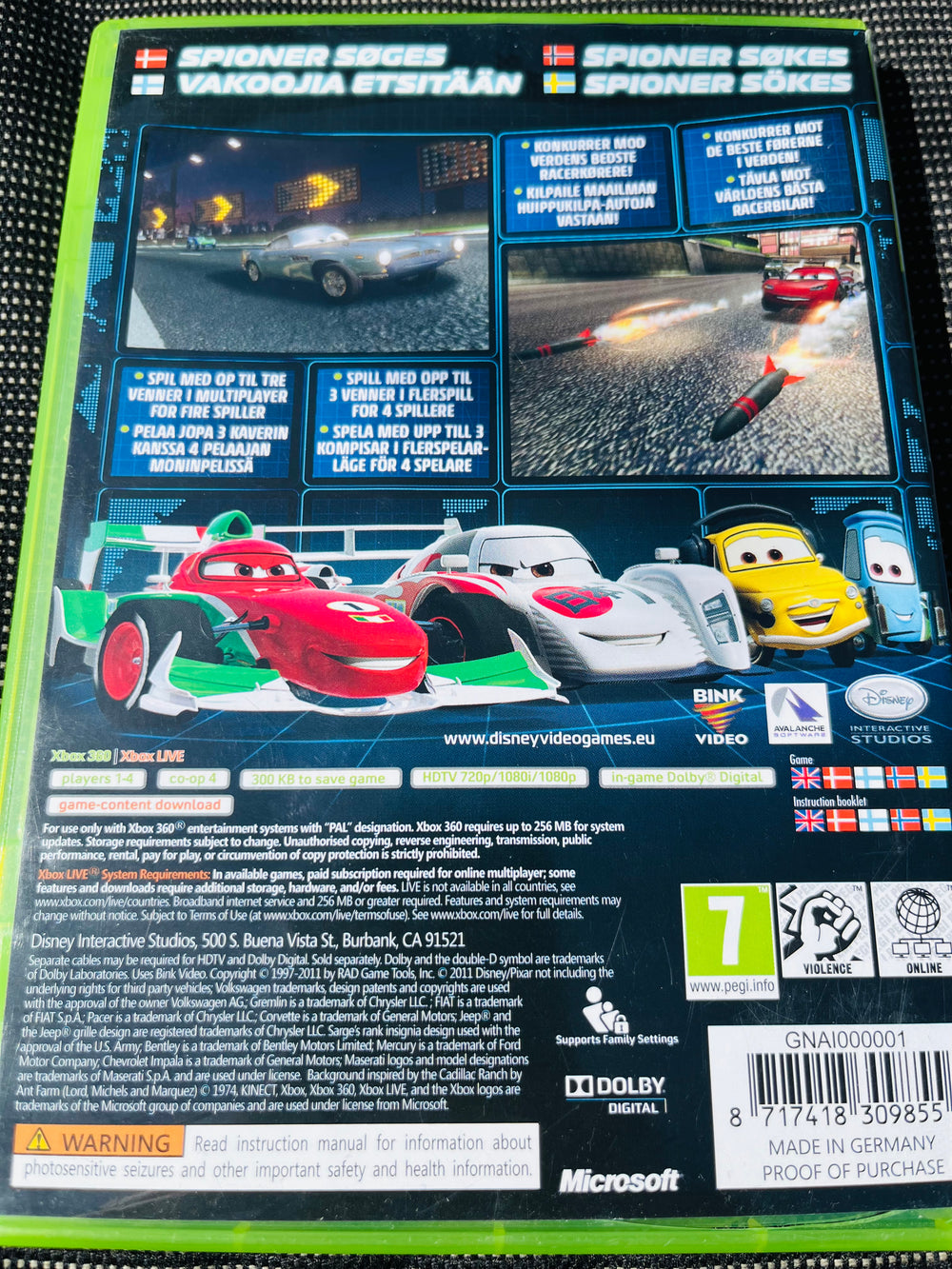 Disney Pixar - Cars 2. Xbox 360.