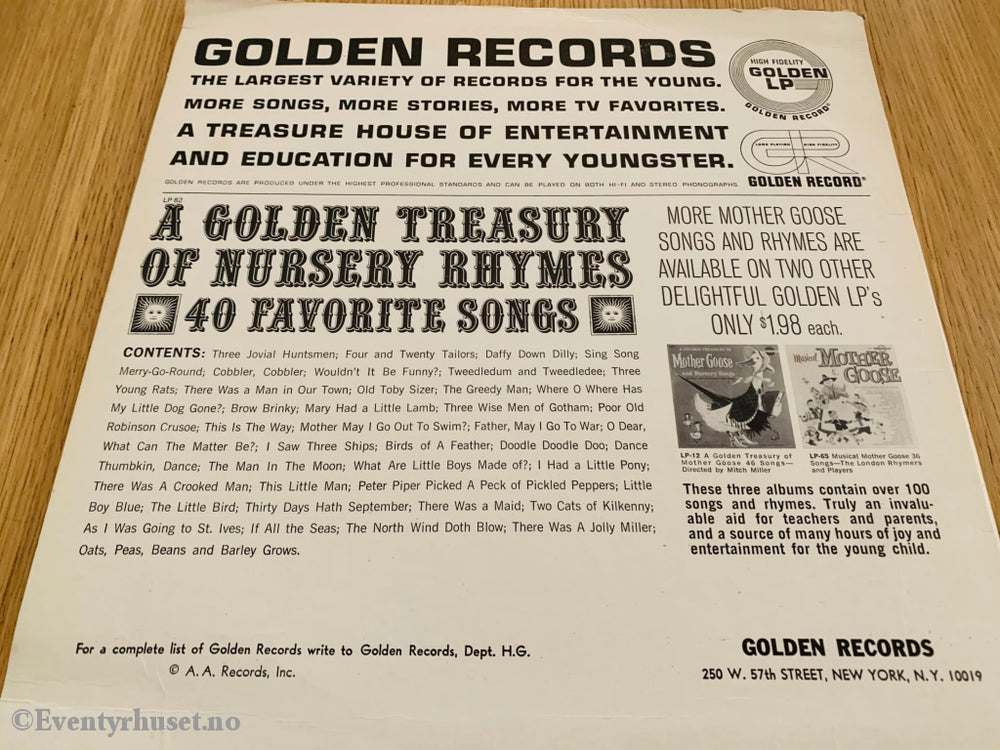 A Golden Treasury Of Nursery Rhymes. 1962. Lp. Lp Plate