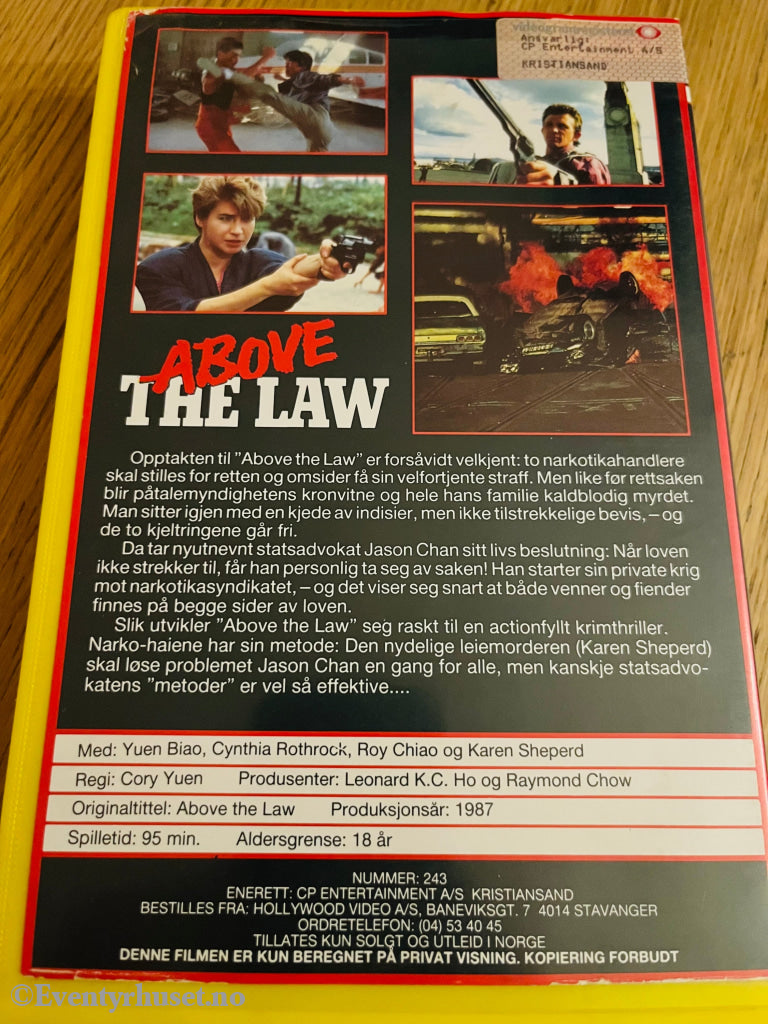 Above The Law. 1987. Vhs Big Box. Box