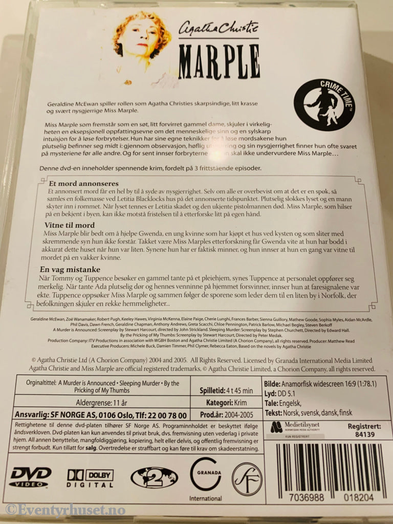 Agatha Christie. Marple Collection 2. Dvd Samleboks.