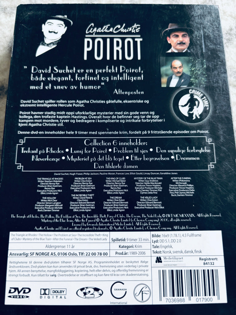 Agatha Christie's Poirot Collection 6. DVD samleboks.