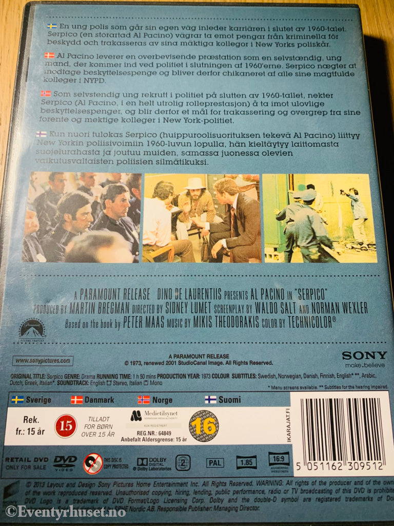 Al Pacino - Serpico. 1973. Dvd. Dvd