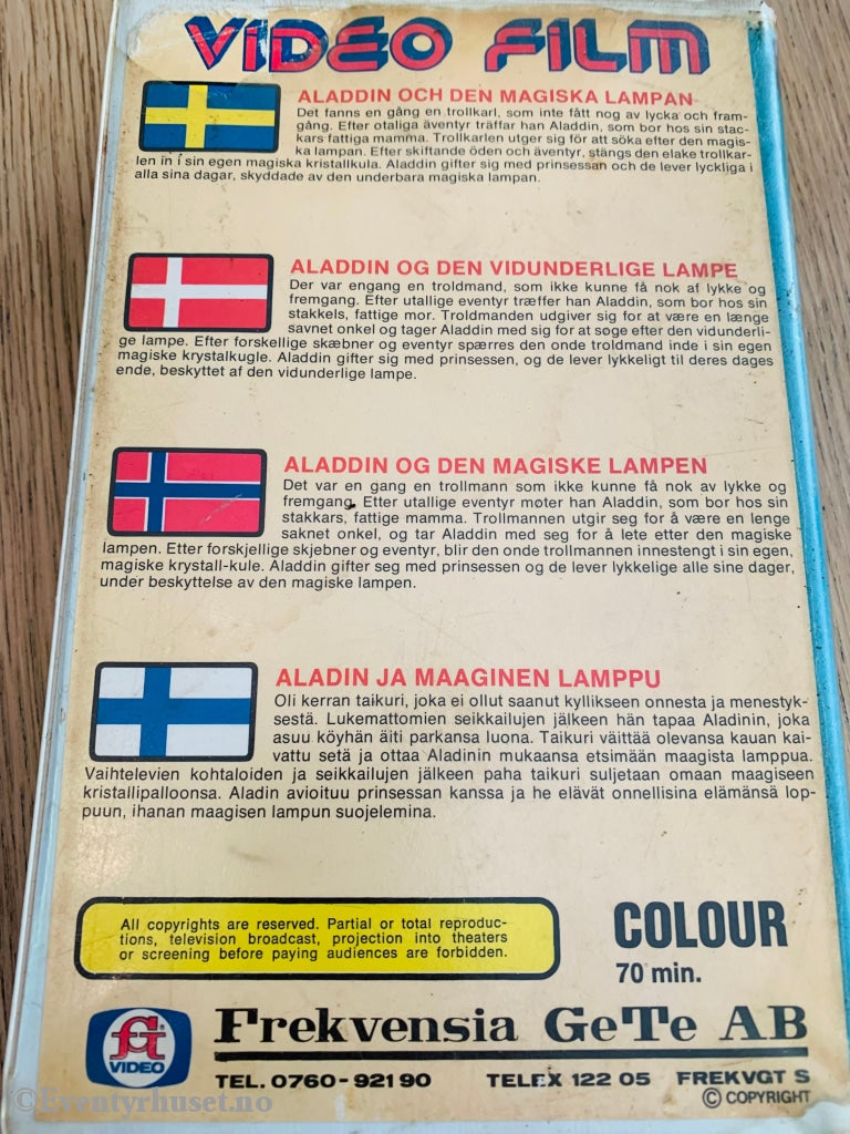 Aladdin And The Lamp. Vhs Big Box.