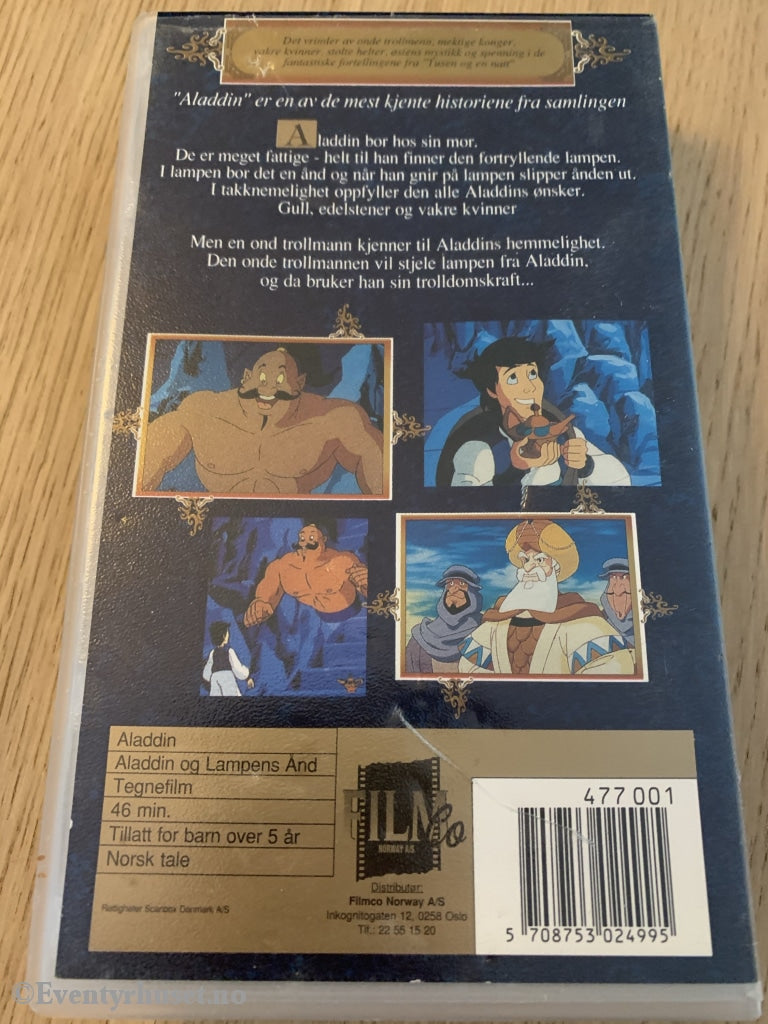 Aladdin Og Lampens Ånd. Vhs. Vhs