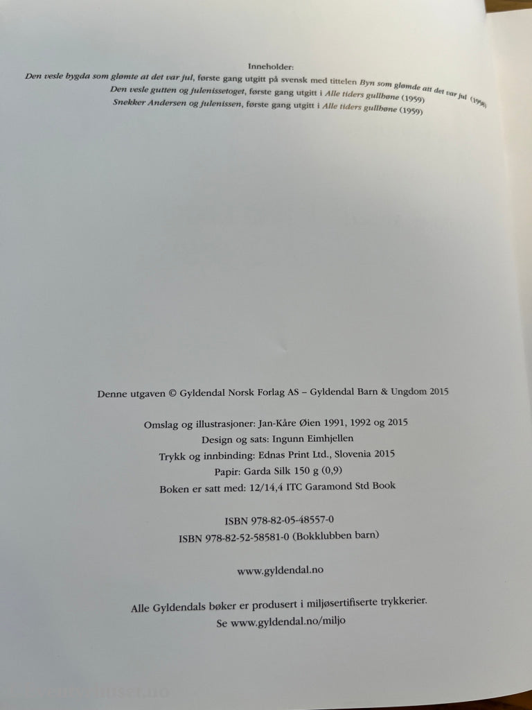 Alf Prøysen og Jan-Kåre Øien. Tre julefortellinger. Bok.