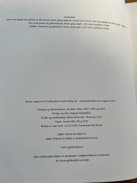 Alf Prøysen og Jan-Kåre Øien. Tre julefortellinger. Bok.