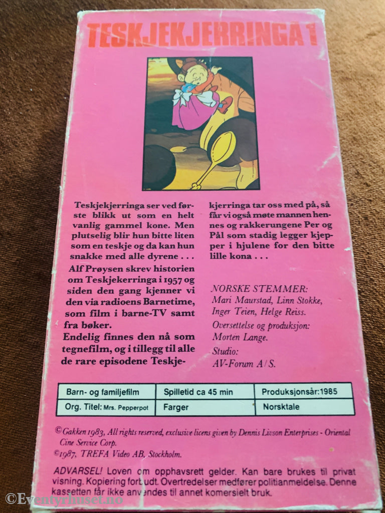 Alf Prøysen´s Teskjekjerringa 1. 1985. VHS slipcase. VHS