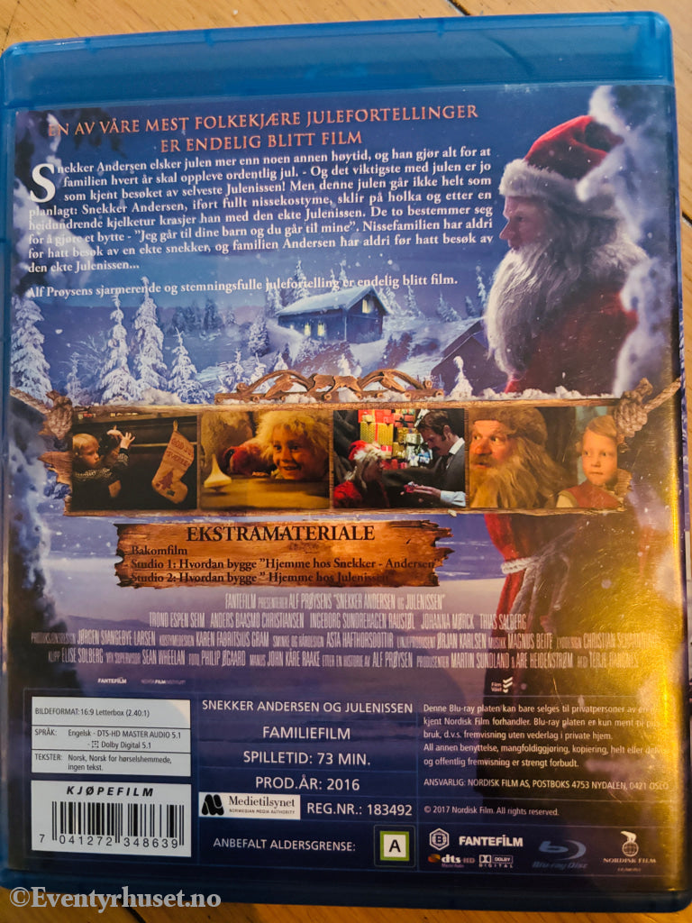 Alf Prøysen’s Snekker Andersen og Julenissen. Blu ray. Blu ray