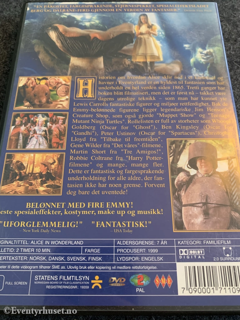 Alice I Eventyrland. 1999. Dvd. Dvd