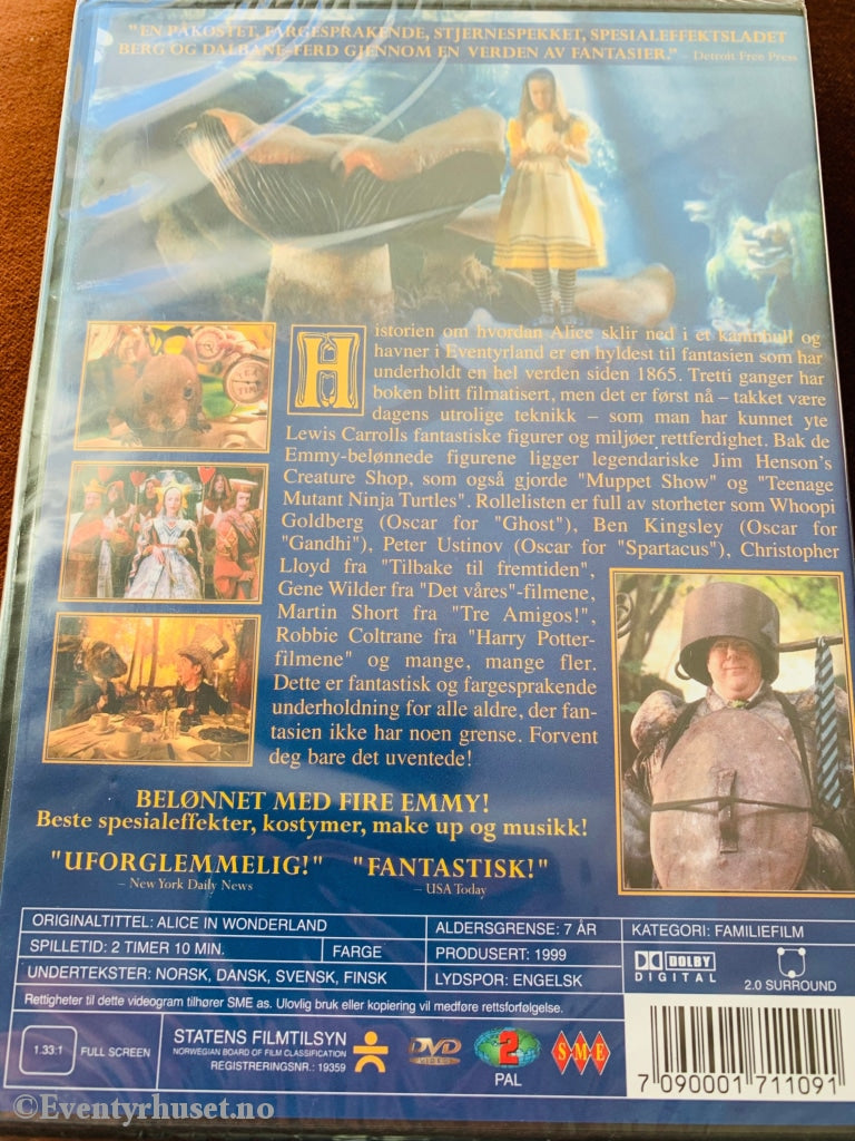 Alice I Eventyrland. 1999. Dvd. Ny Plast! Dvd