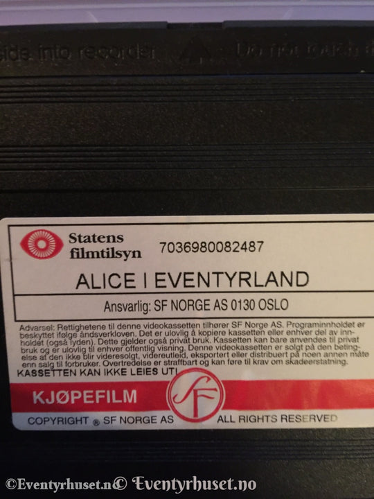 Alice I Eventyrland. 1999. Vhs. Vhs