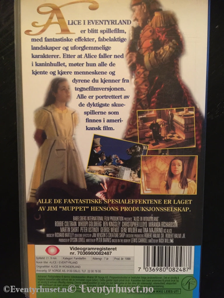Alice I Eventyrland. 1999. Vhs. Vhs
