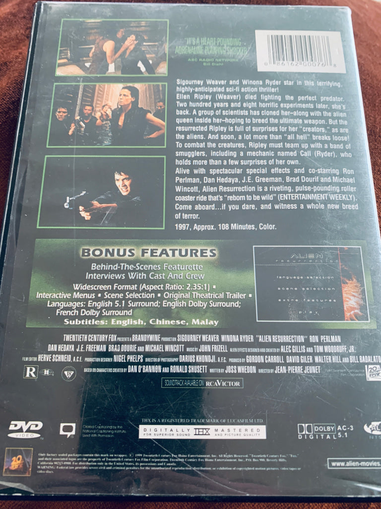 Alien Resurrection. DVD.