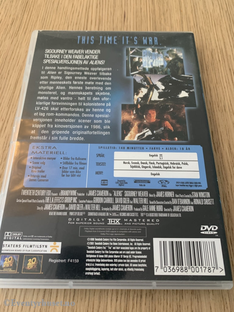 Aliens. 1986. Dvd. Dvd