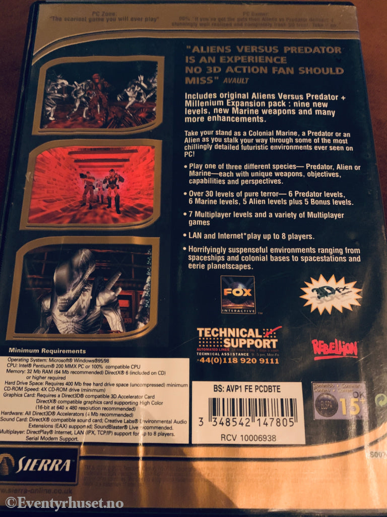 Aliens versus Predator: Gold Edition. PC-spill.