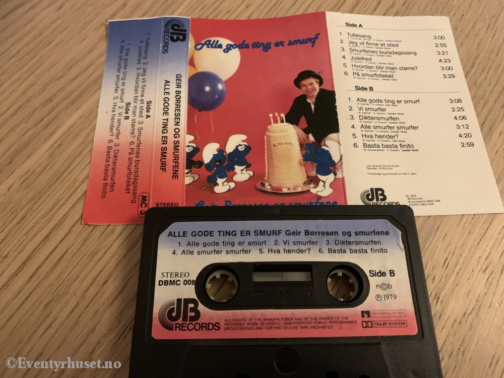 Alle Gode Ting Er Smurf. Geir Børresen Og Smurfene. 1979. Kassett. Kassett (Mc)