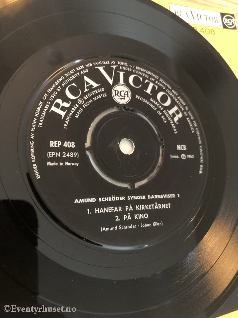 Amund Schröder Synger Barneviser. 1965. Ep-Singel. Ep