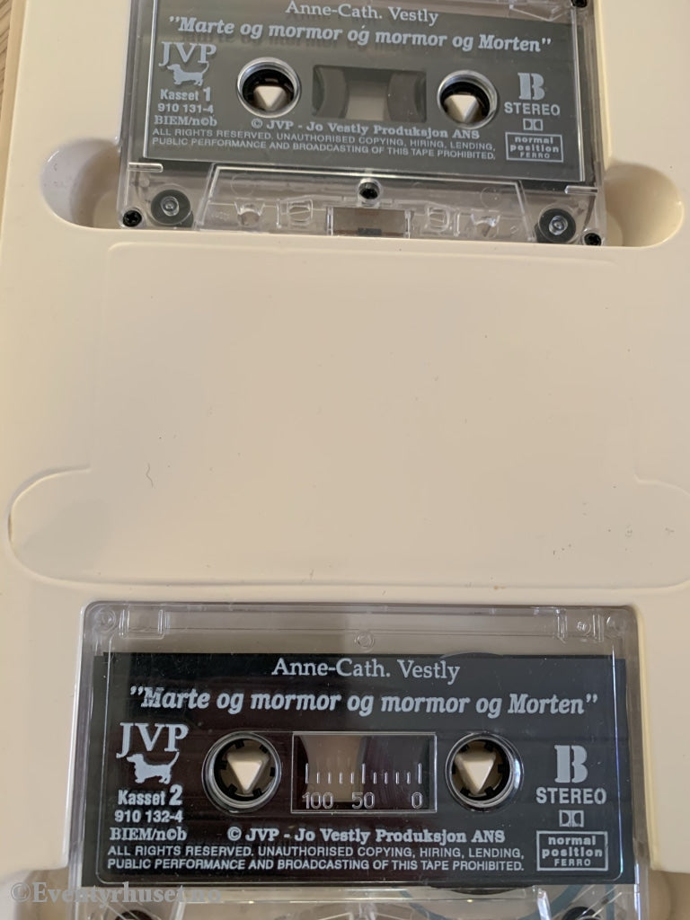 Anne-Cath. Vestly. 1990-93. Marte Og Mormor Morten. Lydbok På 4 Kassetter. Kassettbok