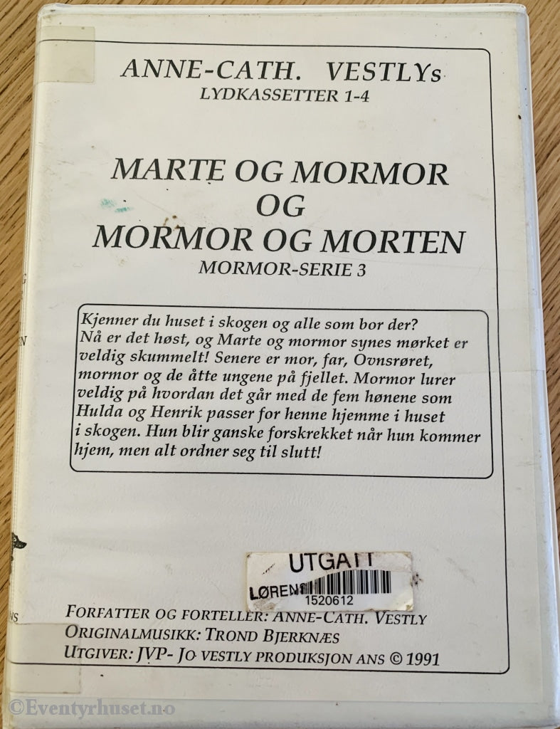 Anne-Cath. Vestly. 1990-93. Marte Og Mormor Morten. Lydbok På 4 Kassetter. Kassettbok