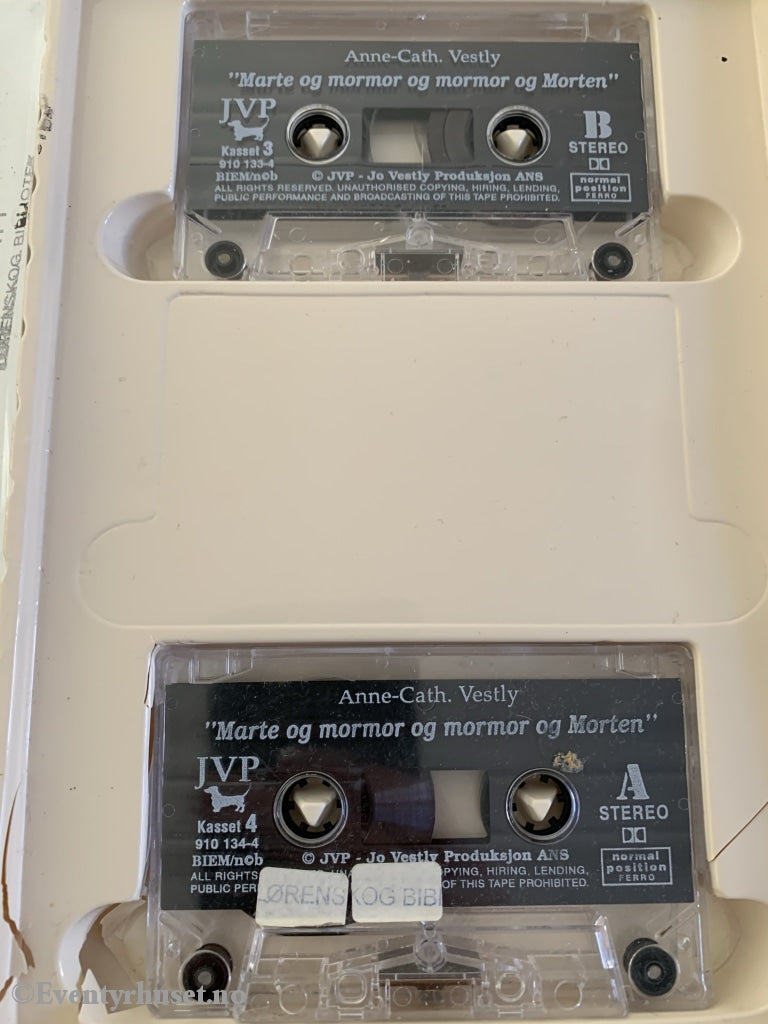 Anne-Cath. Vestly. 1990-93. Marte Og Mormor Morten. Lydbok På 4 Kassetter. Kassettbok