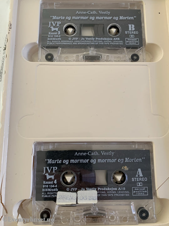 Anne-Cath. Vestly. 1990-93. Marte Og Mormor Morten. Lydbok På 4 Kassetter. Kassettbok
