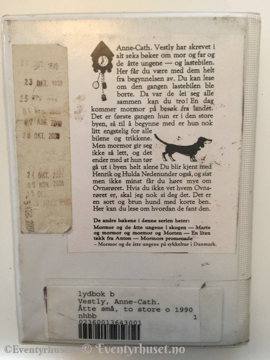 Anne-Cath. Vestly. 1990. Åtte Små To Store Og En Lastebil. Lydbok På Kassett. Kassettbok