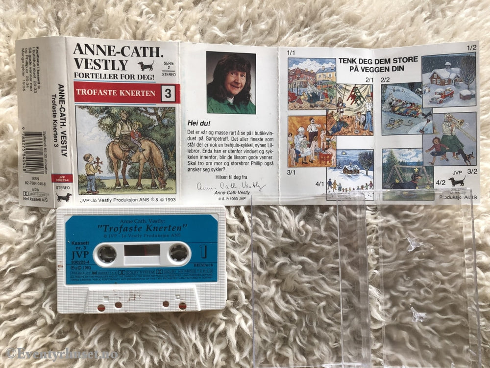 Anne Cath. Vestly. 1993. Trofaste Knerten 3. Kassett. Kassettbok
