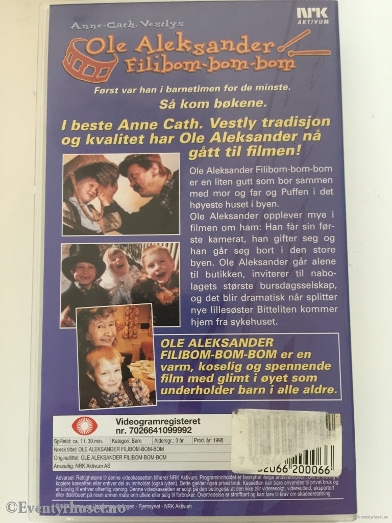 Anne-Cath. Vestly. 1998. Ole Aleksander Filibom-Bom-Bom. Vhs. Vhs