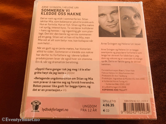 Arne Svingen og Helene Uri. Sommeren vi kledde oss nakne. 2013. Lydbok på CD. Ny i plast!