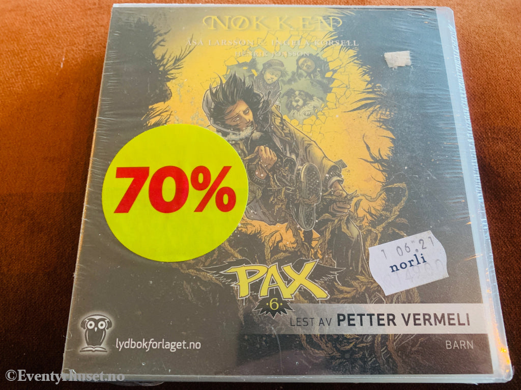 Åsa Larsson, Ingela Korsell og Henrik Jonsson. PAX 6: Nøkken. 2015. Lydbok på CD. Ny i plast!