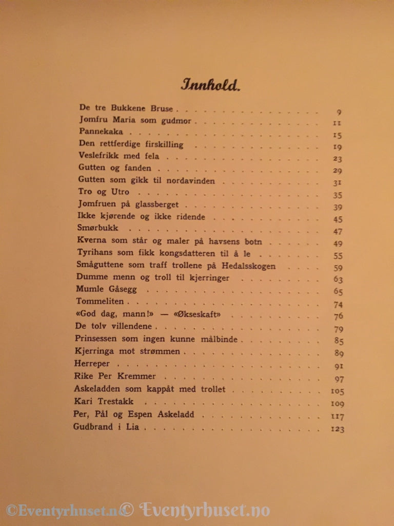 Asbjørnsen Og Moe. 1950. Eventyr For Barn. Eventyrbok