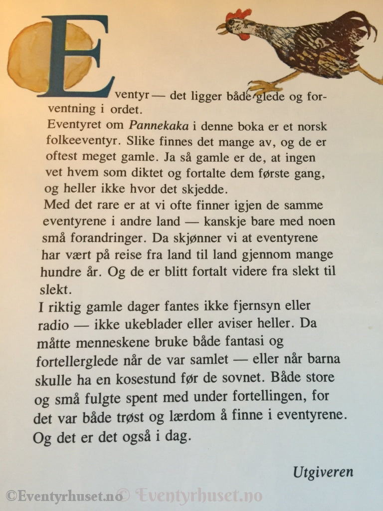Asbjørnsen Og Moe. 1980. Pannekaka. Eventyrbok