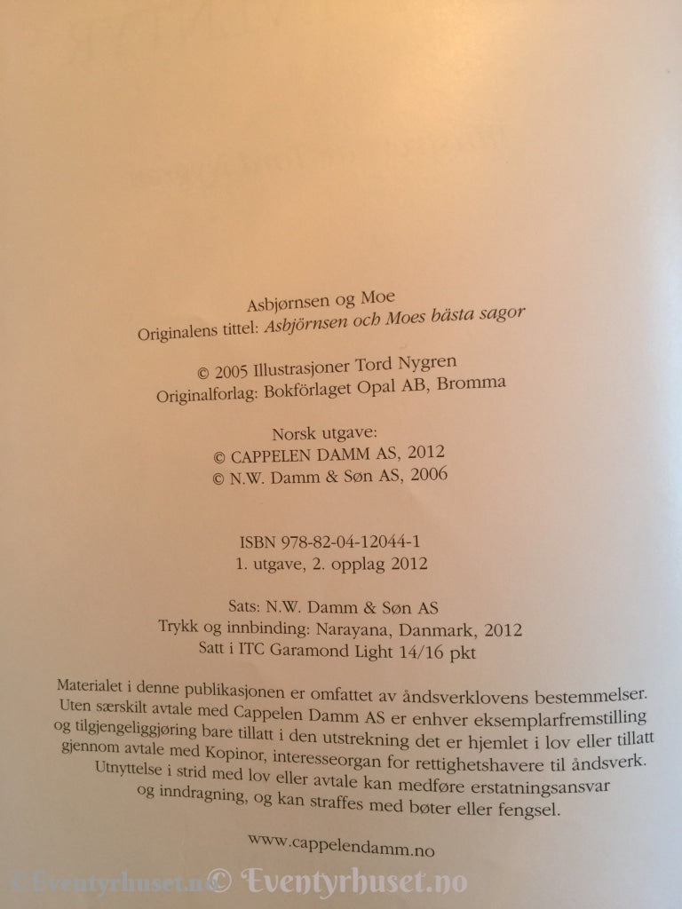 Asbjørnsen Og Moe. 2012. Beste Eventyr. Eventyrbok