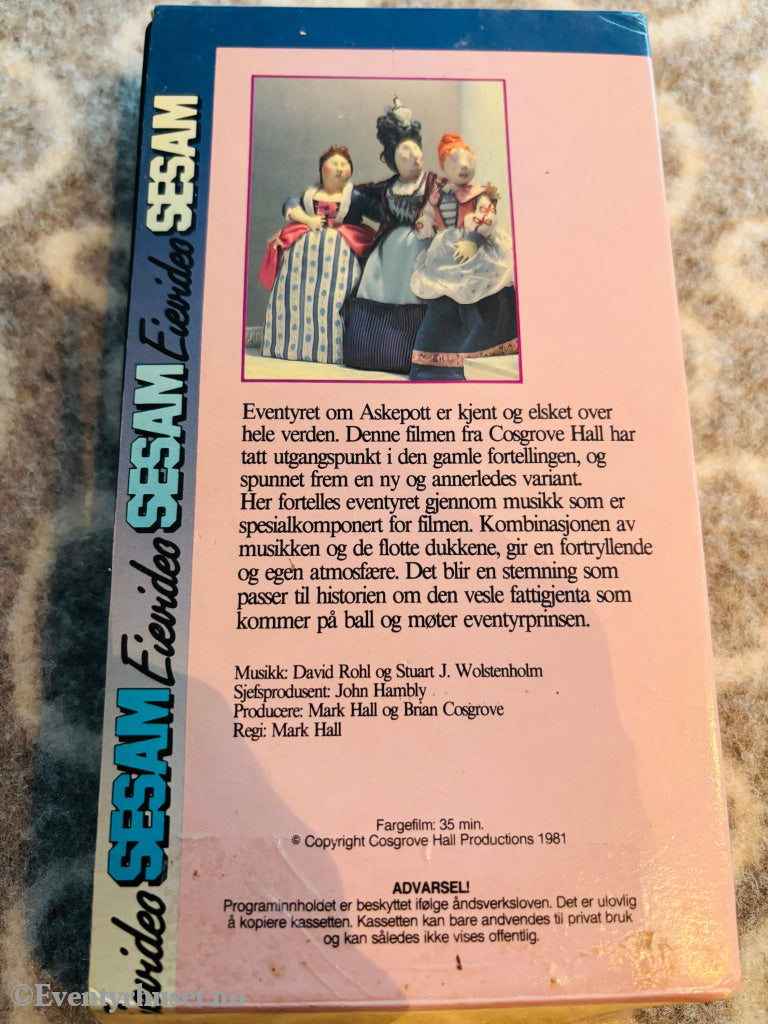 Askepott. 1981. VHS slipcase. VHS