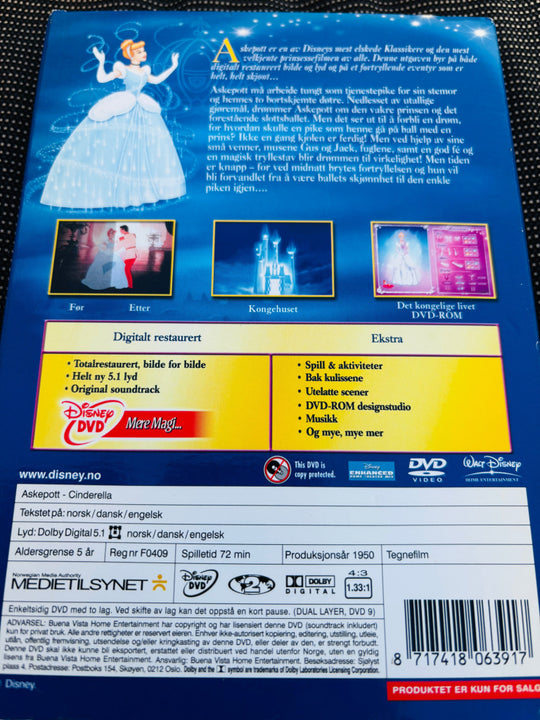 Askepott – Spesialutgave. DVD slipcase.