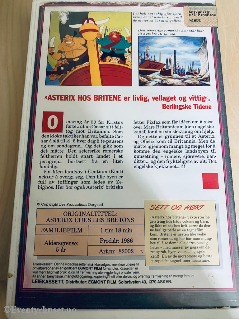Asterix Hos Britene. Vhs Big Box.