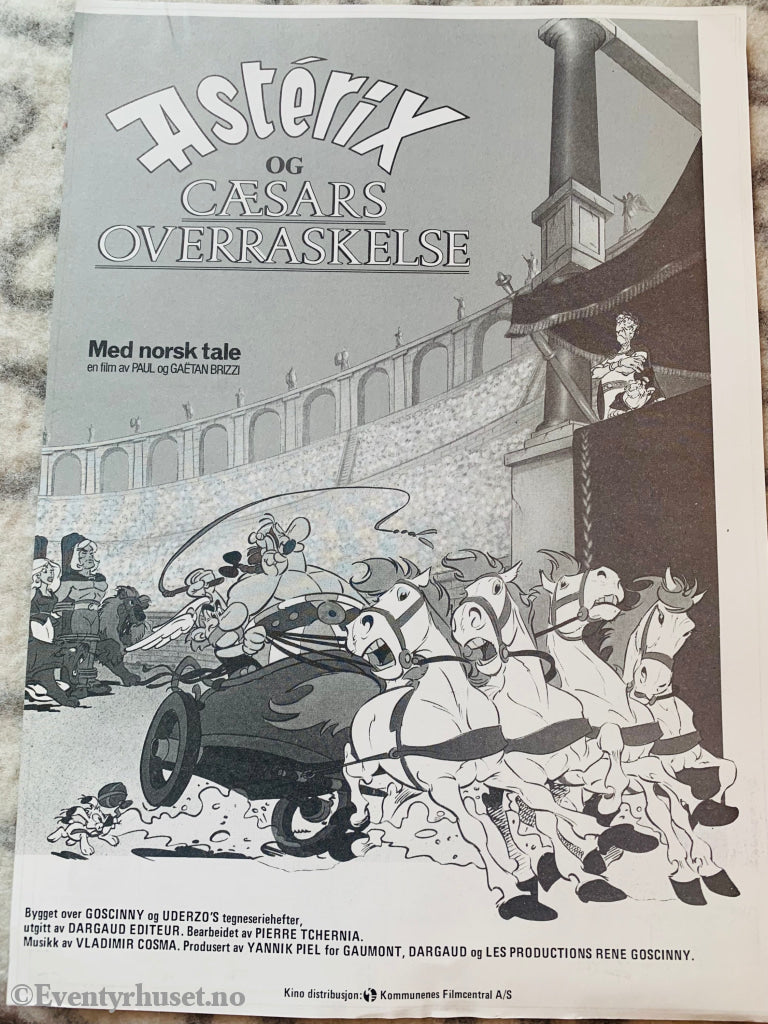 Asterix Og Cæsars Overraskelse. Vaskeseddel. Vaskeseddel/Brosjyre