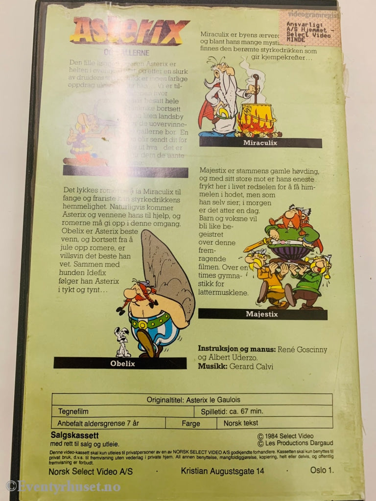 Asterix Og Gallerne. 1984. Vhs Big Box.