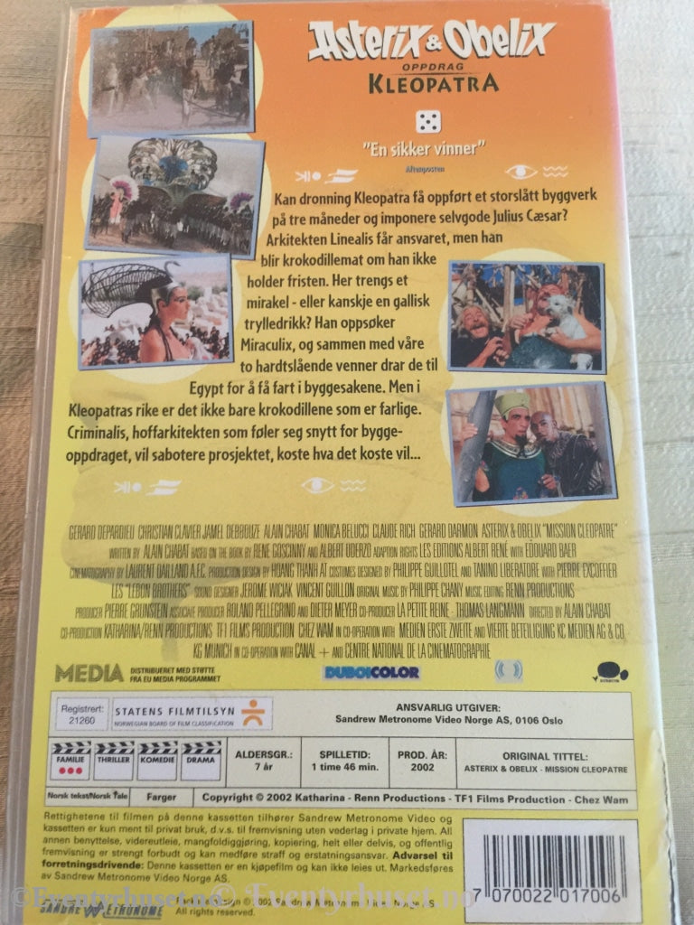 Asterix Og Obelix. Oppdrag Kleopatra. 2002. Vhs. Vhs