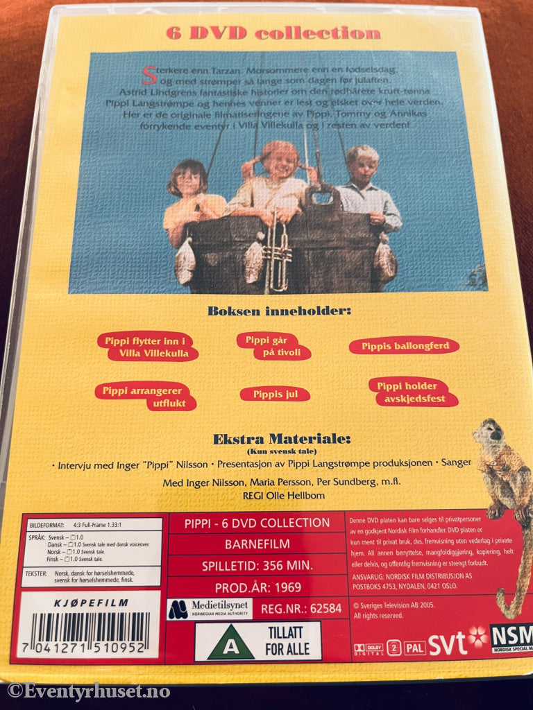 Astrid Lindgren. 1969. Pippi. 6 X Dvd Samleboks.